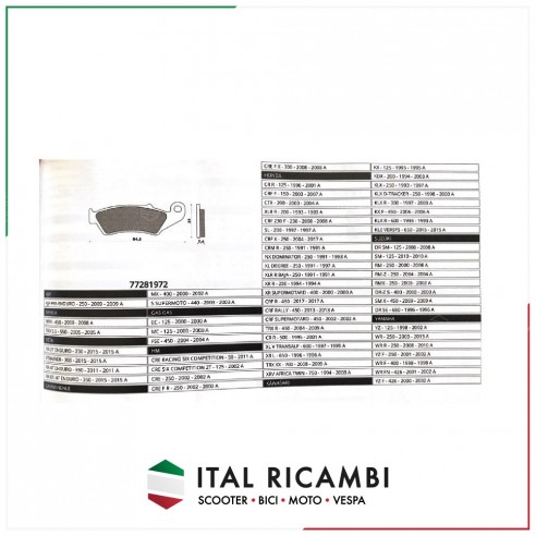 PASTIGLIE FRENO APRILIA CANNONDALE...