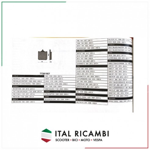 PASTIGLIE FRENO BENELLI ANTERIORI...