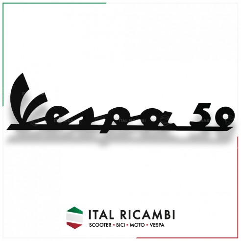 TARGHETTA VESPA 50 NERA ADESIVA SCUDO...