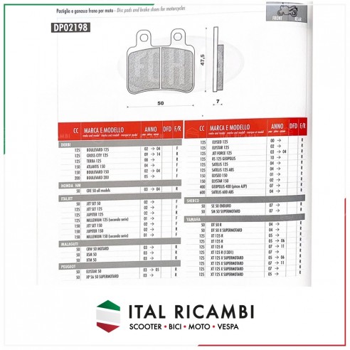 PASTIGLIE FRENO DERBI HONDA ITALJET...