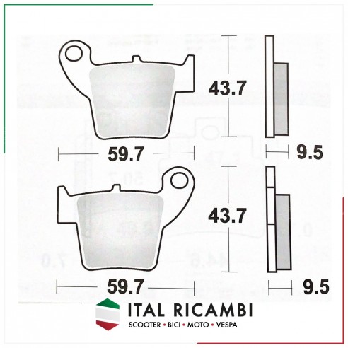 PASTIGLIE FRENO POSTERIORE APRILIA...