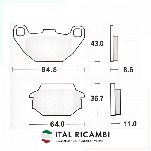 PASTIGLIE FRENO ANTERIORE KYMCO...
