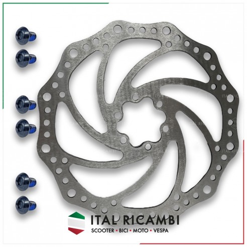 DISCO FRENO BICI 180 MM CON 6 FORI IN...