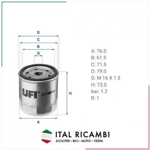 FILTRO OLIO UFI ACME BIMOTA CAGIVA...