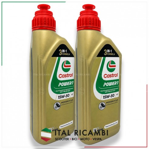 KIT 2 LITRI OLIO CASTROL 4T 15W 50 4...