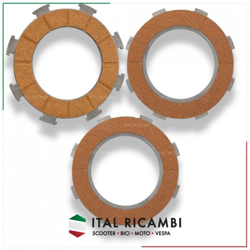 KIT SERIE 3 DISCHI FRIZIONE VESPA PX...